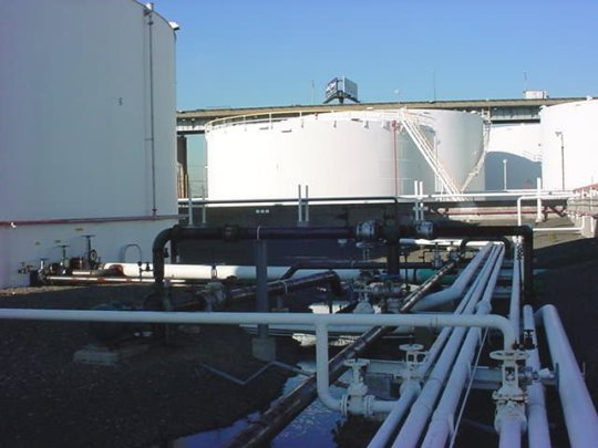 BASF Acronal Tank Farm Additions - picture of white tanks