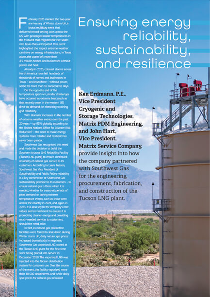 Matrix Service LNG Industry - Southwest Gas Peak Shaver Tucson, AZ
